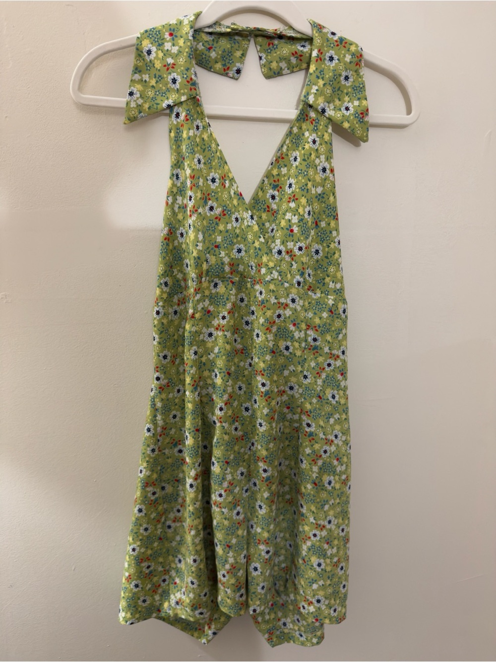 Vintage Millennium New York Ditsy Floral Halter Open Back Romper | Size Small